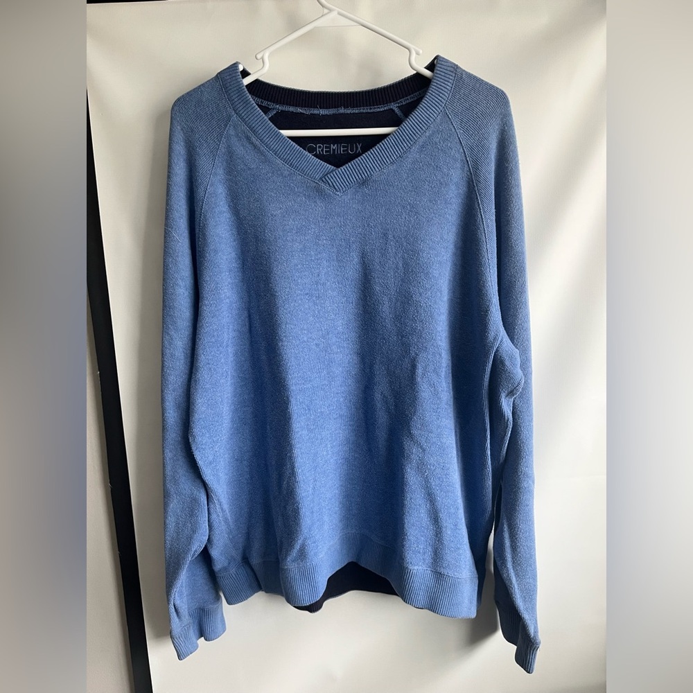 Daniel Cremieux Men's V-Neck Sweater in Sky Blue medium